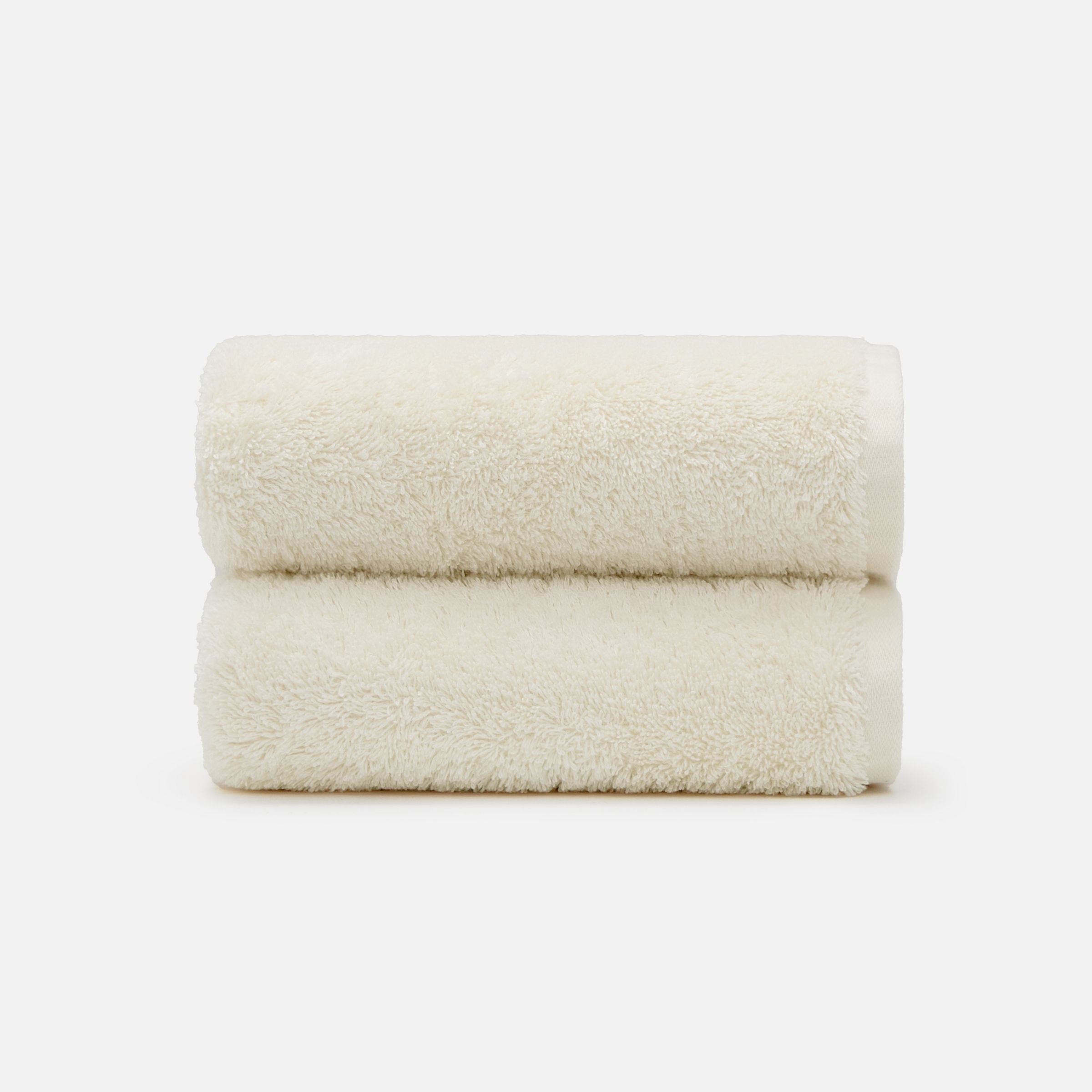 Soft and highly absorbent NELPANDA Plush Egyptian cotton hand towel in beige