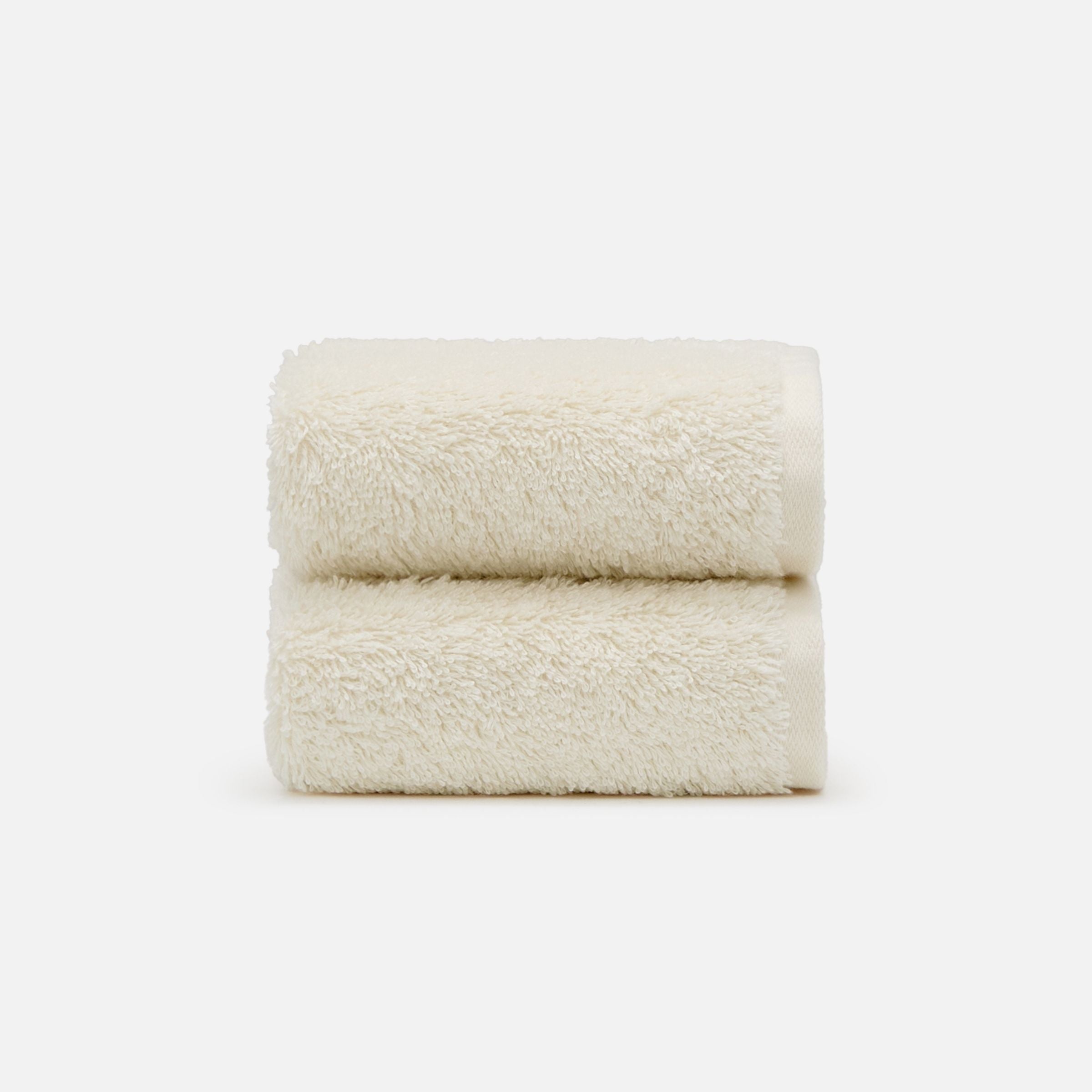 Soft and highly absorbent NELPANDA Plush Egyptian cotton washcloth in beige