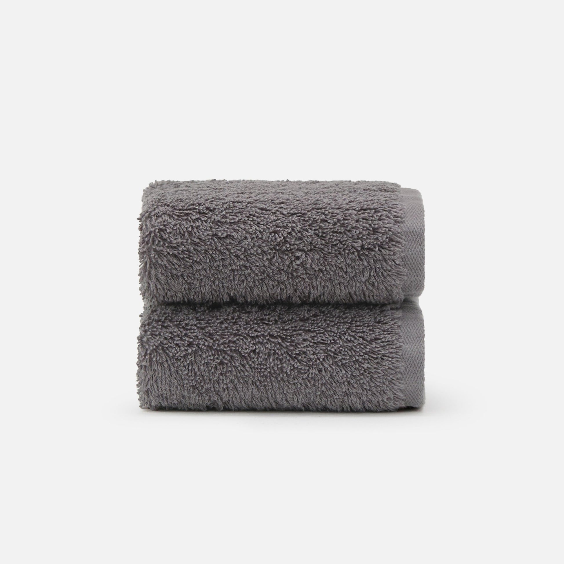 Soft and highly absorbent NELPANDA Plush Egyptian cotton washcloth in dark gray