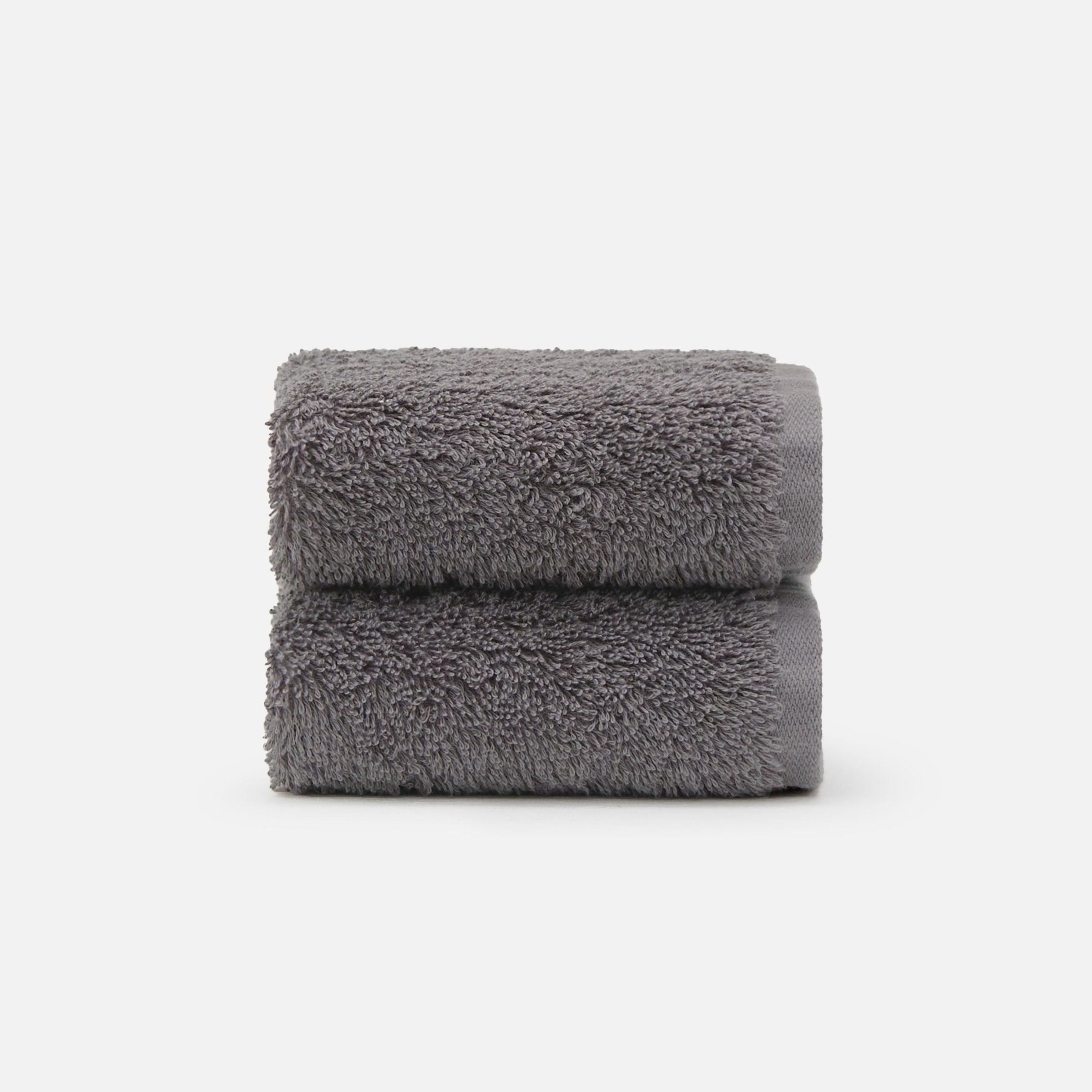 Soft and highly absorbent NELPANDA Plush Egyptian cotton washcloth in dark gray