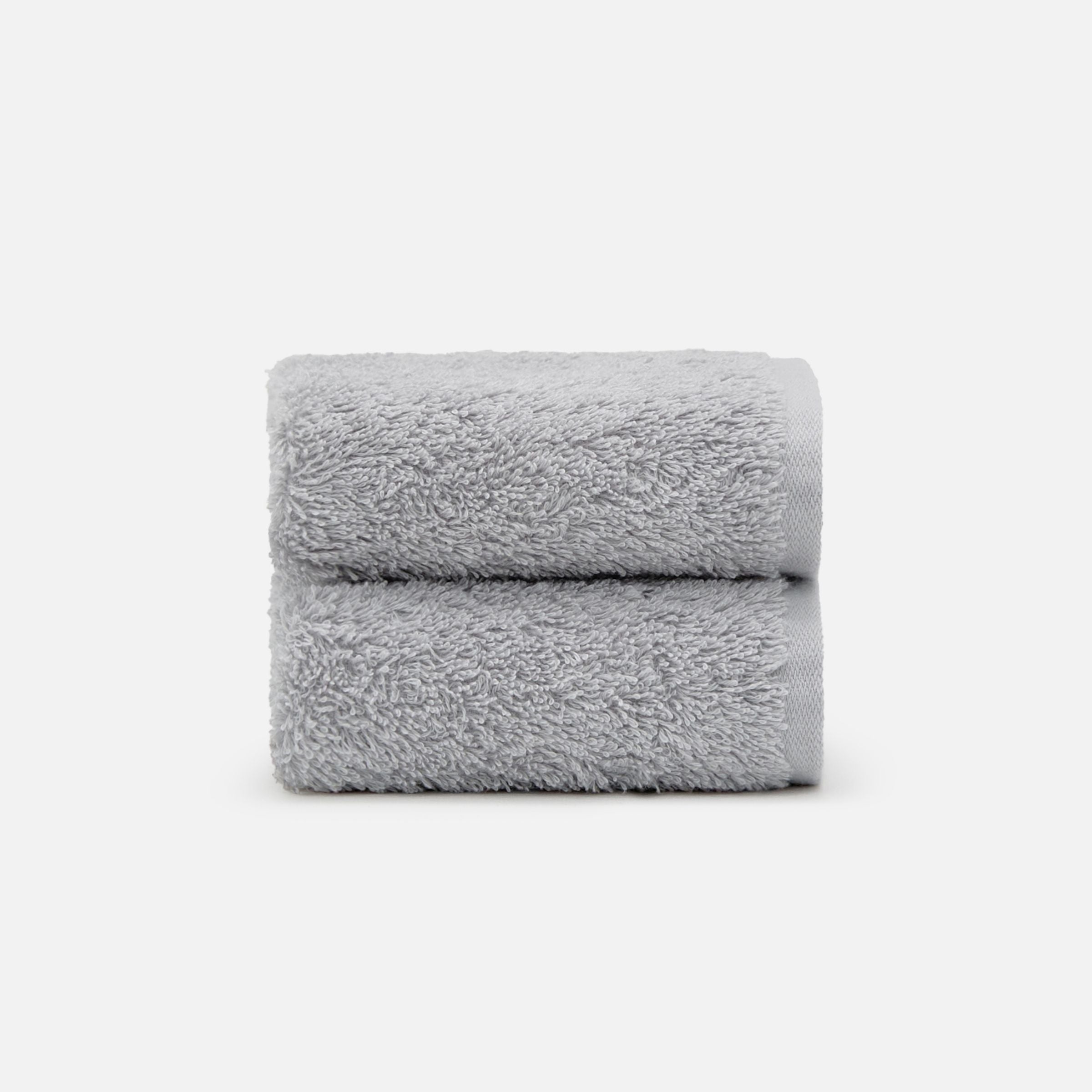 Soft and highly absorbent NELPANDA Plush Egyptian cotton washcloth in gray
