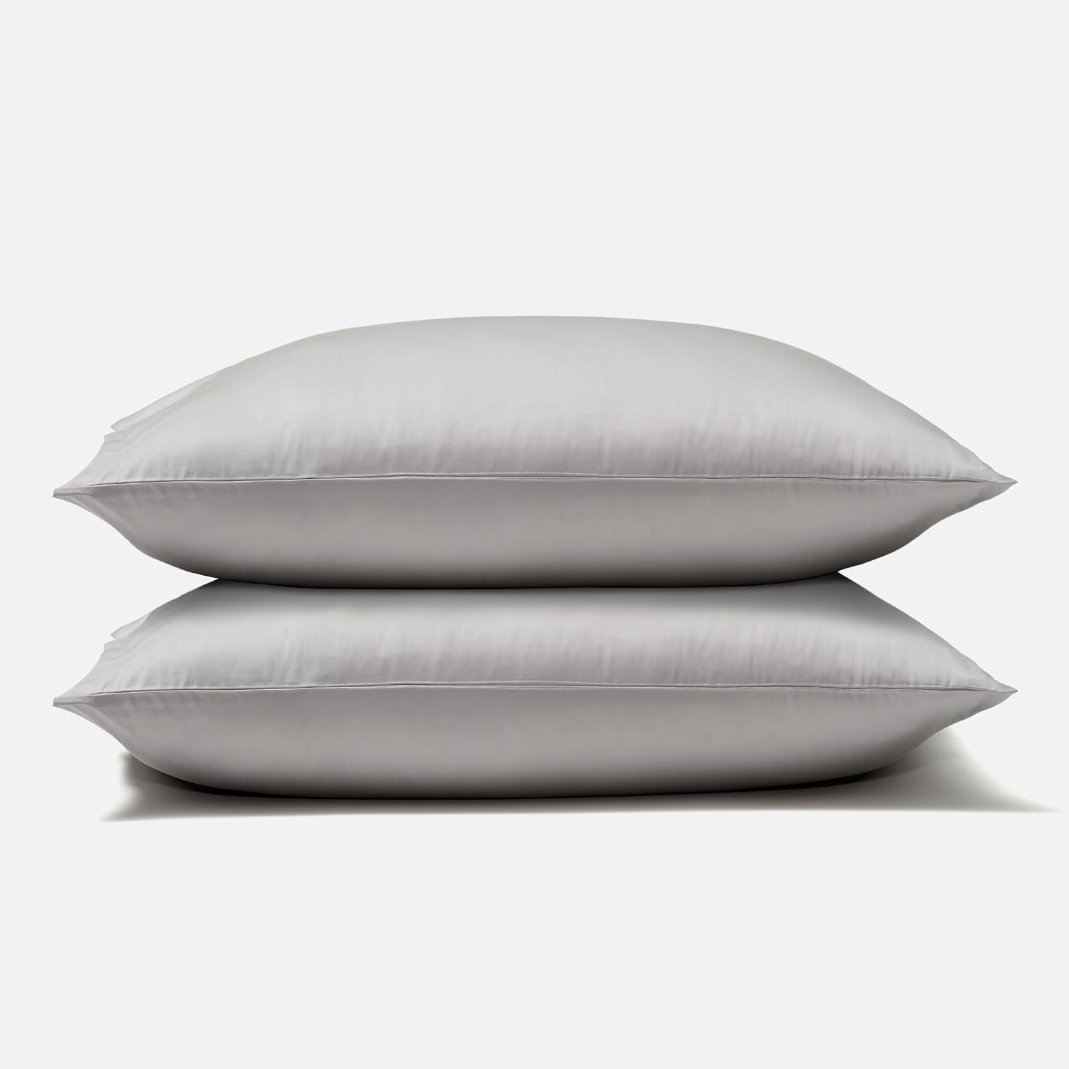 Classic Sateen pillowcase set with two stone gray pillowcases