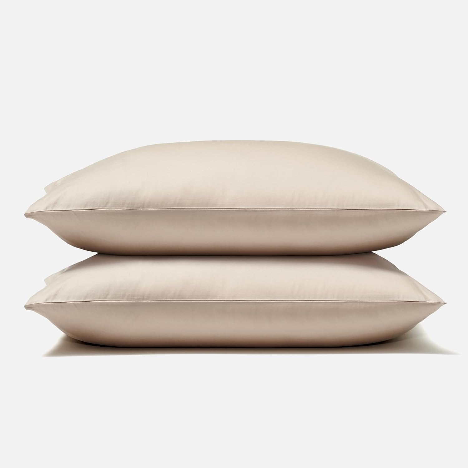 Classic Sateen pillowcase set with two warm sand pillowcases