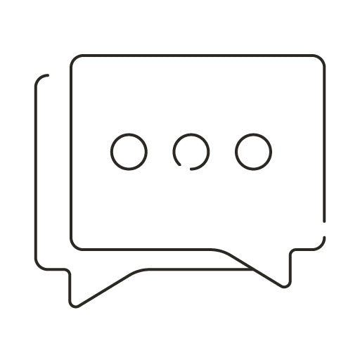 Icon of a speech bubble with three dots inside, commonly used for notifications or additional options.