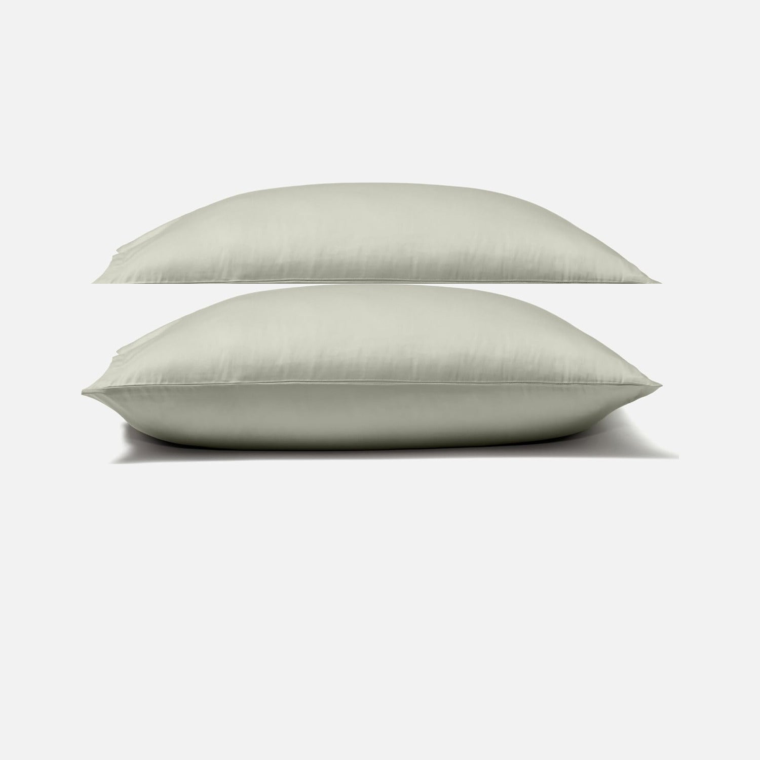 Classic Sateen pillowcase set with two muted sage pillowcases