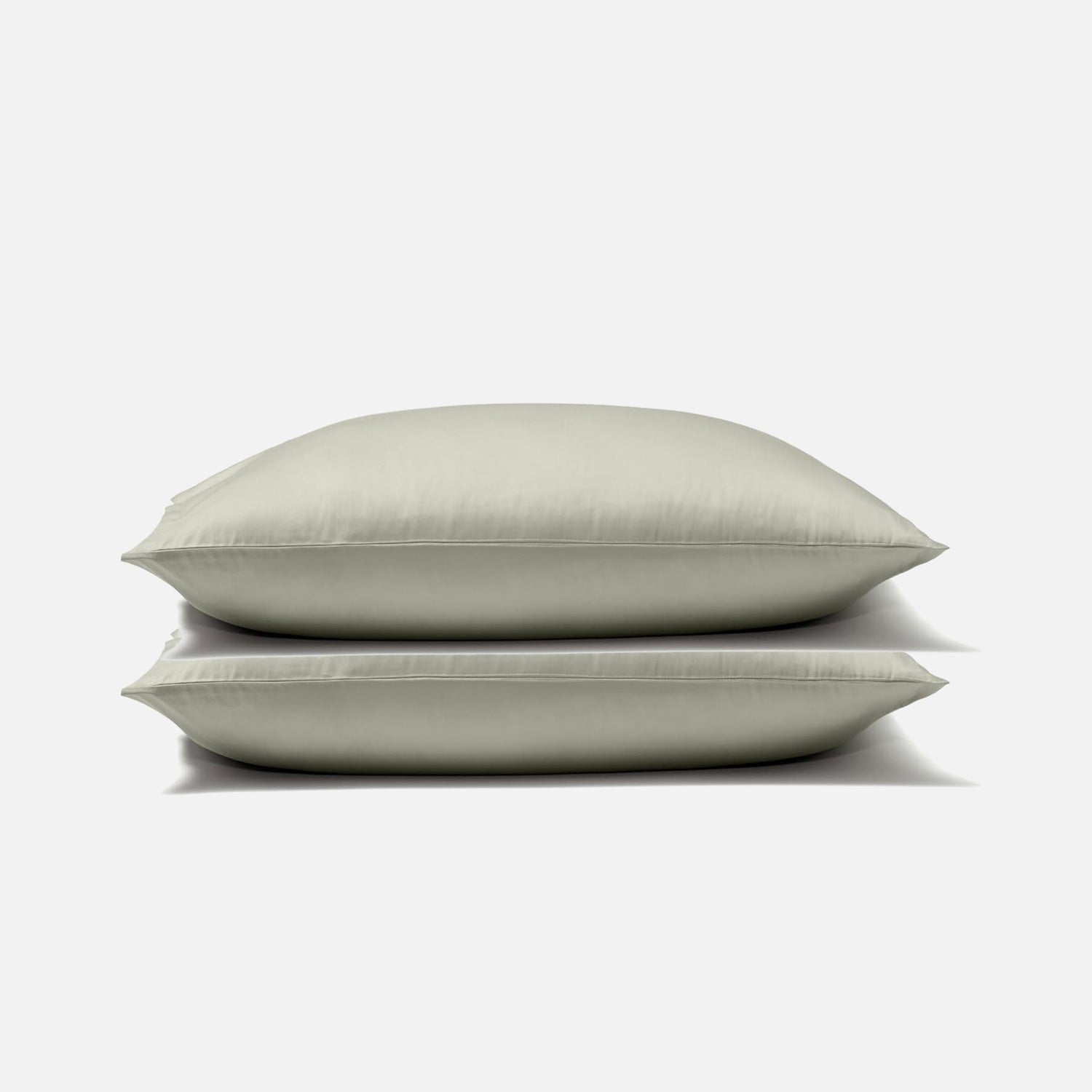 Classic Sateen pillowcase set with two muted sage pillowcases - color preserved