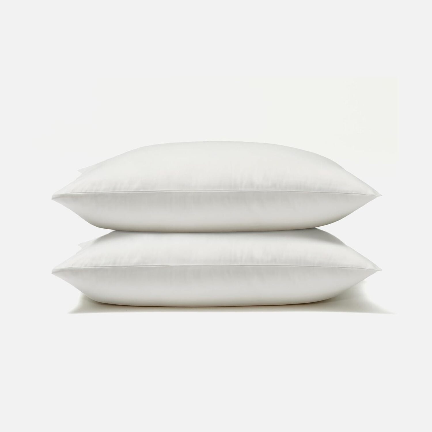 Classic Sateen pillowcase set with two soft white pillowcases - scaled