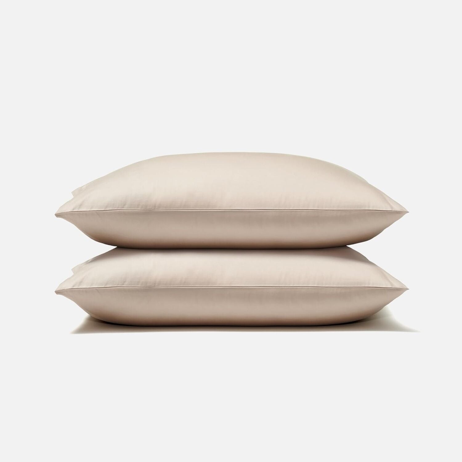 Classic Sateen pillowcase set with two warm sand pillowcases - scaled
